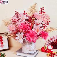 仿鲜花竹节抱抱桶—粉