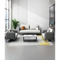 胜帐办公沙发简约会客接待室休闲办公茶几组合三人位(耐磨西皮)