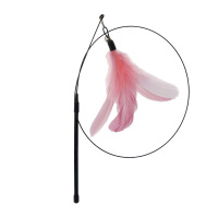 伴爪小筑 长杆钢丝羽毛逗猫棒带铃铛解闷神器消耗体力猫咪互动玩具DS-LMXDM04A939-粉色