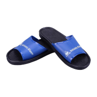 鸣固 拖鞋PVC黑软底蓝色防滑无尘室工作鞋无尘车间esd静电鞋 蓝色 36码 MG-ZB-7352