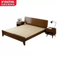 中泰(jongtay)1.35米实木床简约米框架单人床 J-CDZ83