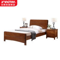 中泰(jongtay)1.0米实木床新中式简约单人床 J-CDZ94