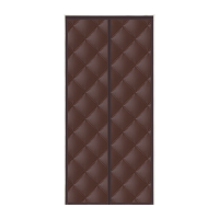 鸣固加棉菱形门帘 工厂商场防寒棉门帘 无窗咖啡色牛津布 宽95*高220cm