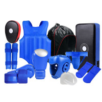 百舸 散打护具套装 成人儿童拳击训练健身器材拳套[六件套]