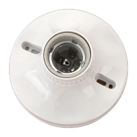 鸣固 E27螺口圆形灯座 楼道插座墙壁工程陶瓷芯防短路安全平灯头平灯座 明装115mm加厚陶瓷内胆 ZL5040