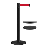 鸣固 一米线 隔离带栏杆伸缩围栏银行机场排队护栏杆座隔离桩警戒线烤漆黑2米线[常规款]