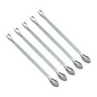 鸣固 实验取样勺 微量试样勺 不锈钢药勺 双头试剂药勺 称量勺 304#16CM双头加厚(5支装)