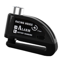 鸣固 自行车报警碟刹锁摩托车碟刹锁山地车碟刹锁防盗碟片锁骑行装备 黑色 KS228729