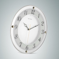 丽声(RHYTHM)挂钟客厅卧室14英寸现代圆形简约欧式时钟 36cm树脂玻璃 CMG400NR03