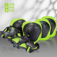 谋福 儿童青少年防护护具 滑板轮滑平衡车骑行护具[荧光绿(2-10岁) ]