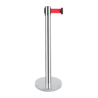 鸣固 不锈钢一米线栏杆 警戒线隔离带伸缩带加厚栏杆座银行排队护栏宾馆酒店机场围栏杆 加重不锈钢5米线