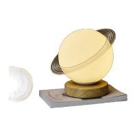 鸣固 led藤球灯 小夜灯创意台灯彩灯月球氛围灯 USB七彩遥控调光-礼盒+圆木座ZL5374