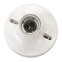 鸣固 E27螺口圆形灯座 楼道插座墙壁工程陶瓷芯防短路安全平灯头平灯座 明装11.5公分加厚陶瓷内胆 ZL5040