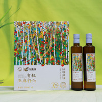 影田一级压榨有机亚麻籽油1升礼盒装18个月保质期宁夏贺兰县原产地新鲜直供