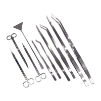 鸣固 平沙器不锈钢水草镊剪刀水草夹镊子直/弯镊子 加长加厚镊子 27cm弯头镊子 KS844366