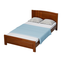 臻远ZY5062703 实木环保漆家具 实木单人床 1.2米含10cm床垫 胡桃色