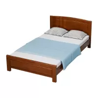臻远ZY5062703 实木环保漆家具 实木单人床 1.2米含10cm床垫 胡桃色