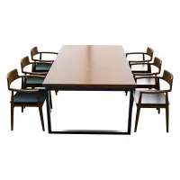 臻远ZY5041731 会议桌椅洽谈桌长条桌椅实木办公桌椅 1.8米1桌6椅