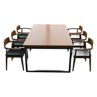 臻远ZY5041732 会议桌椅洽谈桌长条桌椅实木办公桌椅 2.0米1桌6椅