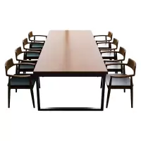 臻远ZY5041735 会议桌椅洽谈桌长条桌椅实木办公桌椅 2.8米1桌8椅