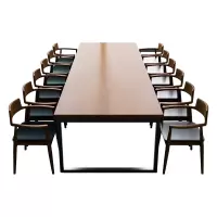 臻远ZY5041738 会议桌椅洽谈桌长条桌椅实木办公桌椅 4.8米1桌12椅