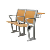 凯旋阶梯教室排椅剧院椅报告厅会议室实木连排椅大学教室课桌椅礼堂椅 铝合金站脚中排