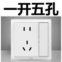 施耐德电气 璟意一开五孔插座10A 白色