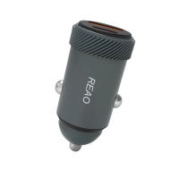 REAO X31迷你金属车载快充充电器PD30W快充点烟器充电器 灰色