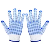 翌嘉YJ5121702点塑手套劳保手套防滑耐磨点胶手套 600g蓝点塑(12双)