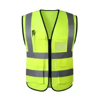 翌嘉YJ4112131反光背心环卫园林反光马甲施工交通反光衣 针织布口袋款荧光黄