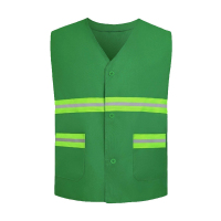 翌嘉YJ4112149反光背心环卫园林反光马甲施工交通反光衣 环卫款墨绿色