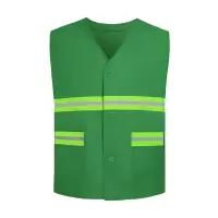 翌嘉YJ4112149反光背心环卫园林反光马甲施工交通反光衣 环卫款墨绿色