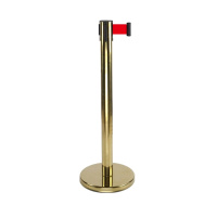 翌嘉 YJ4123122 不锈钢警戒隔离线警示柱排队护栏银行带伸缩带安全警示带 金色 2米