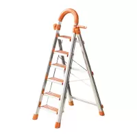 臻远 ZY-T147多功能梯子家用折叠梯室内踏板楼梯 橙色六步梯