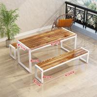 苏宁 金菲罗格 办公家具 户外休闲实木松木桌椅组合颜色备注 1.5米桌子+2凳子