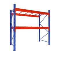 臻远 ZY4121452重型货架仓储高位货架单层称重3000kg 蓝橘色主架2层
