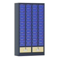 臻远 ZYLJG-W80 零件柜抽屉式工具柜电子元件柜螺丝柜物料柜 48抽蓝色无门加二斗中号