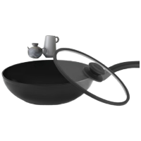 菲仕乐30厘米不粘炒锅含玻璃盖-樱花粉色190802301000