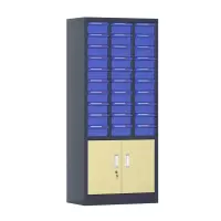 臻远 ZYLJG-W104 零件柜抽屉式工具柜电子元件柜螺丝柜物料柜30抽蓝色无门加工具柜大号 零件柜抽屉式工具柜