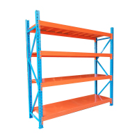 臻远 ZY4121559重型货架置物架四层主架 蓝+橘红 1500*600*2000mm 800kg