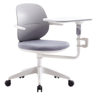 臻远ZY-7818办公椅培训椅人体工学椅转椅电脑椅会议椅学习椅带桌板 灰色