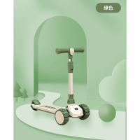 airud儿童滑板车2-6岁可折叠男女童溜溜车踏板车619绿色