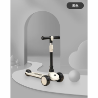 airud儿童滑板车2-6岁可折叠男女童溜溜车踏板车619黑色