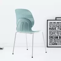 臻远ZY-7831 简约休闲办公椅轻奢铁艺靠背椅 绿背绿座