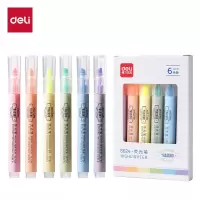 得力(deli)经典6色荧光笔彩色醒目标记笔 办公记号笔手帐S624