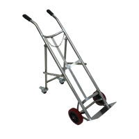 臻远ZY-C11气瓶车不锈钢手推车氧气乙炔瓶手推车 201不锈钢单瓶带支架