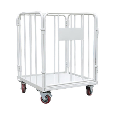 臻远ZY-L15仓储笼 折叠物流台车快递仓库周转车 800*800*1100加门