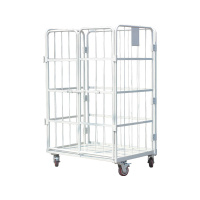 臻远ZY-L17仓储笼 折叠物流台车快递仓库周转车 1200*1000*1700加门