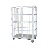 臻远ZY-L18仓储笼 折叠物流台车快递仓库周转车 1200*1000*1700四小门