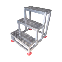 臻远ZY-T82 铝合金踏台移动平台楼梯工业踏步梯台阶 3步高750 载重300kg